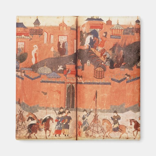 Mongolen unter der Führung von Hulagu Khan Magnet (Vorne)