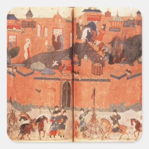 Mongolen unter Führung von Hulagu Khan Quadratischer Aufkleber