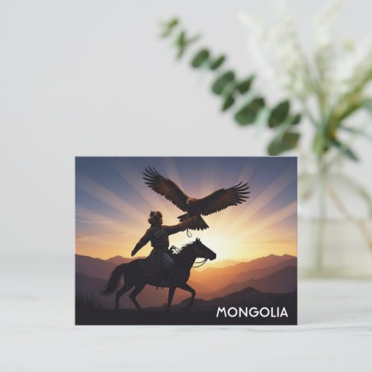 Mongolia eagle hunter Postcard Postkarte (Stehend Vorderseite)