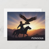 Mongolia eagle hunter Postcard Postkarte (Vorne/Hinten)