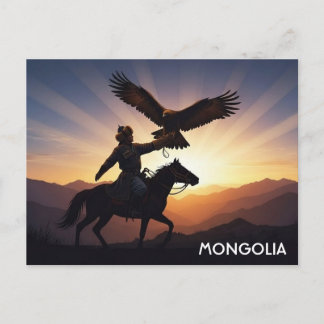 Mongolia eagle hunter Postcard Postkarte