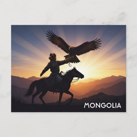 Mongolia eagle hunter Postcard Postkarte (Vorderseite)
