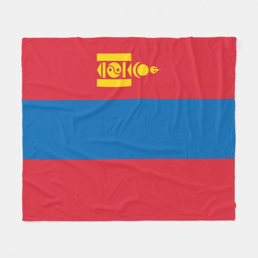 Mongolia flag fleecedecke (Vorderseite (Horizontal))