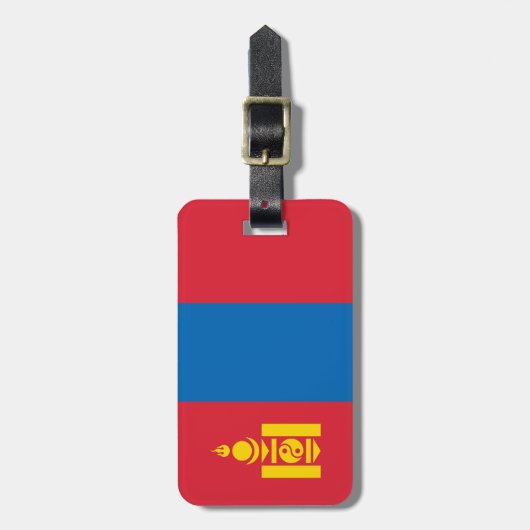 Mongolia flag gepäckanhänger (Vorderseite vertikal)