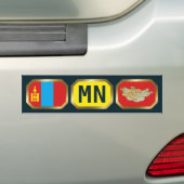 Mongolia Flag Map Code Bumper Sticker Autoaufkleber (Auf Auto)