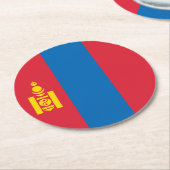 Mongolia flag runder pappuntersetzer (Angewinkelt)
