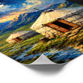 Mongolia: Serene Steppe Nomad Ger Art Souvenir Poster (Ecke)