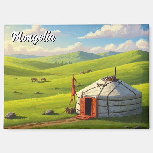 Mongolia Yurt Travel Magnet (Vorderseite)