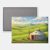 Mongolia Yurt Travel Magnet (Vorderseite/Rückseite)
