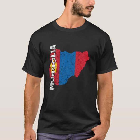 Mongolian Roots Mongolia Flag Map Mongolian Pride T-Shirt (Vorderseite)