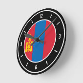 Mongolische Flagge Elegant Runde Wanduhr (Winkel)