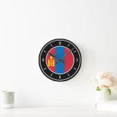 Mongolische Flagge Elegant Runde Wanduhr (Zuhause)