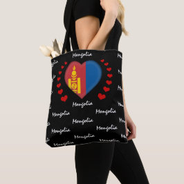 Mongolische Flagge & Herz Mongolische Flagge - Spo Tasche