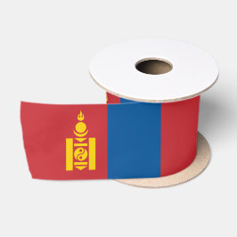 Mongolische Flagge & Mongolei - Reise, Urlaub/Spor Satinband