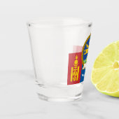 Mongolische Flagge & Mongolische Landpatriotin / S Schnapsglas (Links)