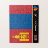 Mongolische Flagge & mongolisches Land / Mongolei Puzzle (Vertikal)