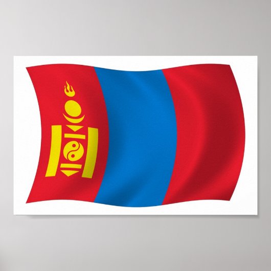 Mongolische Flagge Poster drucken (Vorne)