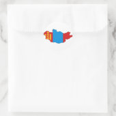 Mongolische Flagge Runder Aufkleber (Tasche)