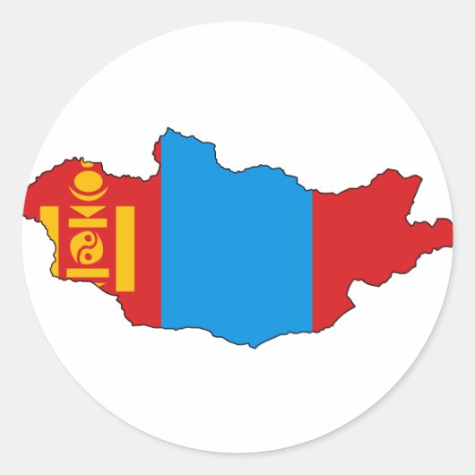 Mongolische Flagge Runder Aufkleber (Vorderseite)