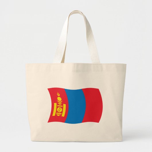 Mongolische Flagge Tote Tag Jumbo Stoffbeutel (Vorne)