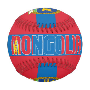 Mongolische Flagge und Wappen Patriotisch Baseball