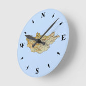 Mongolische Kartenuhr Runde Wanduhr (Winkel)
