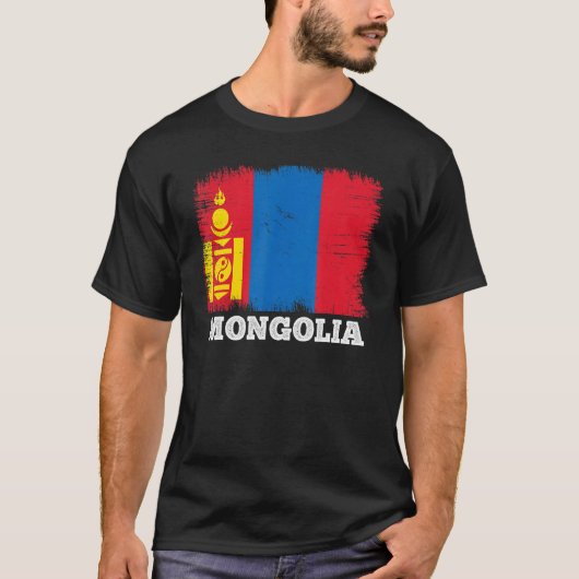 Mongolische Landesflagge Mongolei Vintage Flagge M T-Shirt (Vorderseite)