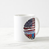 Mongolische Mongolei - USA Tree Roots Flag Kaffeetasse (VorderseiteRechts)