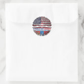 Mongolische Mongolei - USA Tree Roots Flag Runder Aufkleber (Tasche)