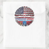 Mongolische Mongolei - USA Tree Roots Flag Runder Aufkleber (Tasche)
