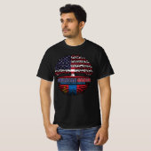 Mongolische Mongolei - USA Tree Roots Flag T-Shirt (Vorne ganz)