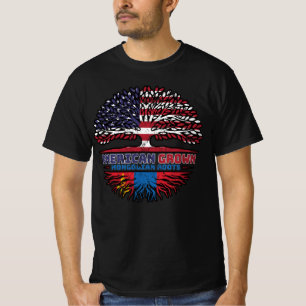 Mongolische Mongolei - USA Tree Roots Flag T-Shirt