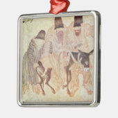 Mongolische Nomaden mit einem Esel, 15. Ornament Aus Metall (Links)