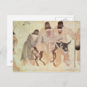 Mongolische Nomaden mit Esel aus dem 15. Jahrhunde Postkarte (Vorne/Hinten)