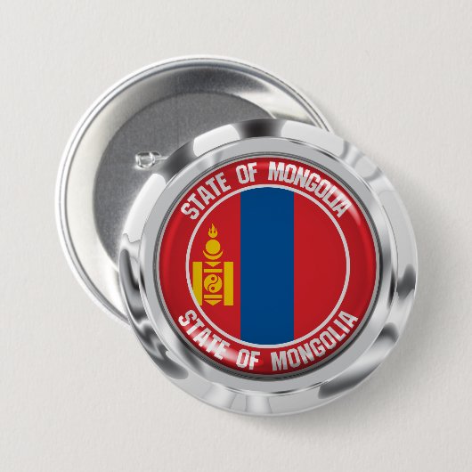 Mongolische RundEmblem Button (Vorne & Hinten)