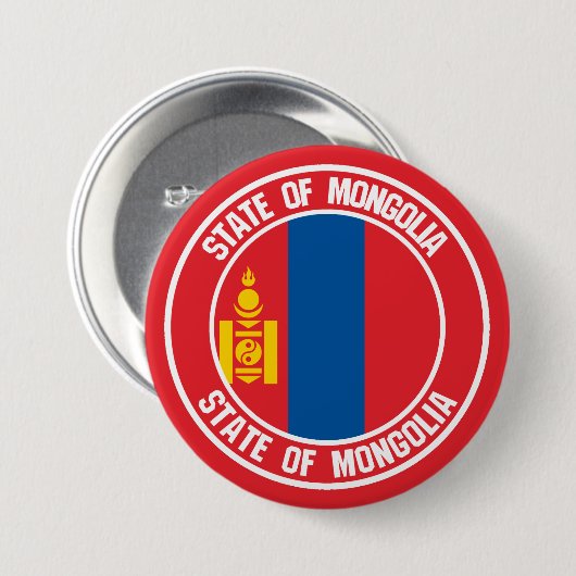 Mongolische RundEmblem Button (Vorne & Hinten)