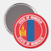 Mongolische RundEmblem Magnet (Vorderseite/Rückseite)