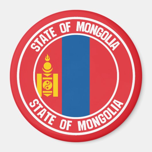 Mongolische RundEmblem Magnet (Vorne)