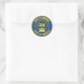 Mongolische RundEmblem Runder Aufkleber (Tasche)