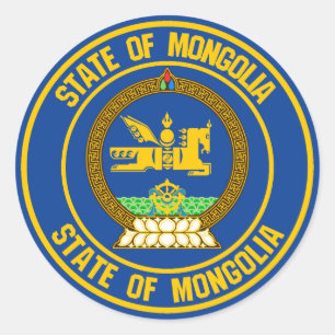 Mongolische RundEmblem Runder Aufkleber