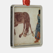 Mongolischer Nomade, der sein Pferd zum Wasser Ornament Aus Metall (Rechts)