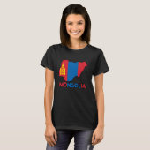 Mongolischer Stolz Mongolische Wurzeln Mongolei-Fl T-Shirt (Vorne ganz)