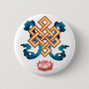 Mongolisches Religiensymbol, endloser Knoten für  Button