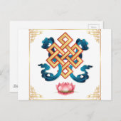 Mongolisches Religiensymbol, endloser Knoten für D Postkarte (Vorne/Hinten)