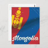 Mongolisches Vintages Reiseplakat Postkarte (Vorne/Hinten)