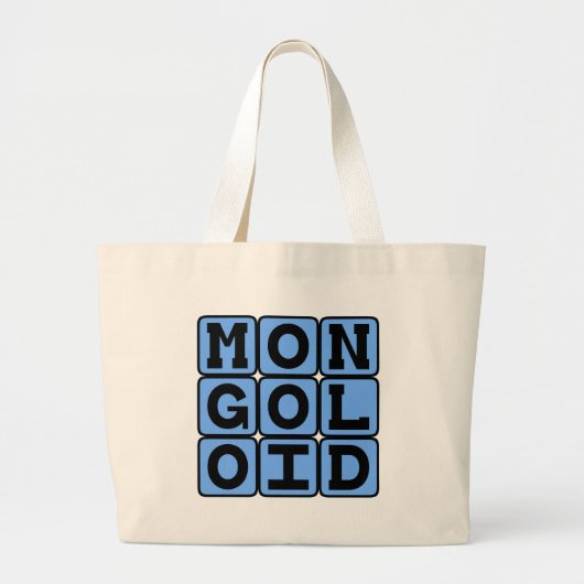 mongoloide, offensive Bezeichnung Jumbo Stoffbeutel (Vorne)