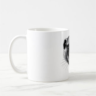 Mongoose Head Black & White T - Shirt Kaffeetasse