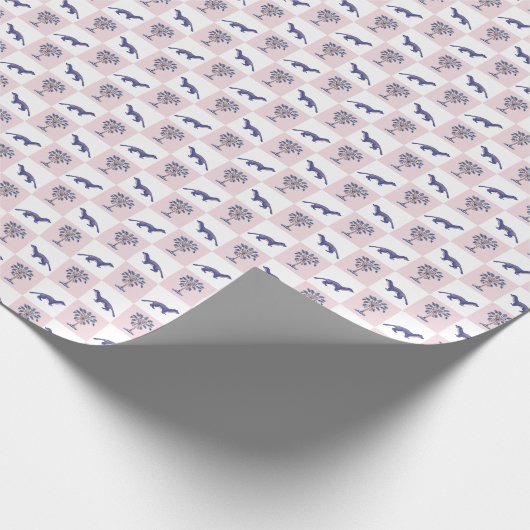 Mongoose und Block Print Palmetto Tree Geschenkpapier (Ecke)