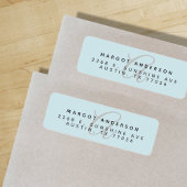 Mongoram Chic Stilvolle Script Blue Rücksendeadres