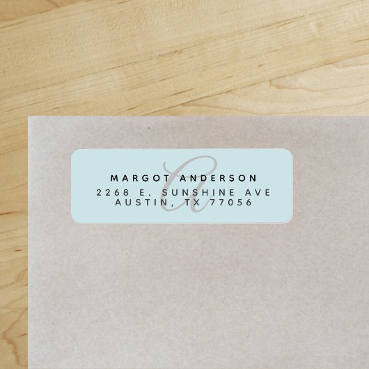 Mongoram Chic Stilvolle Script Blue Rücksendeadres